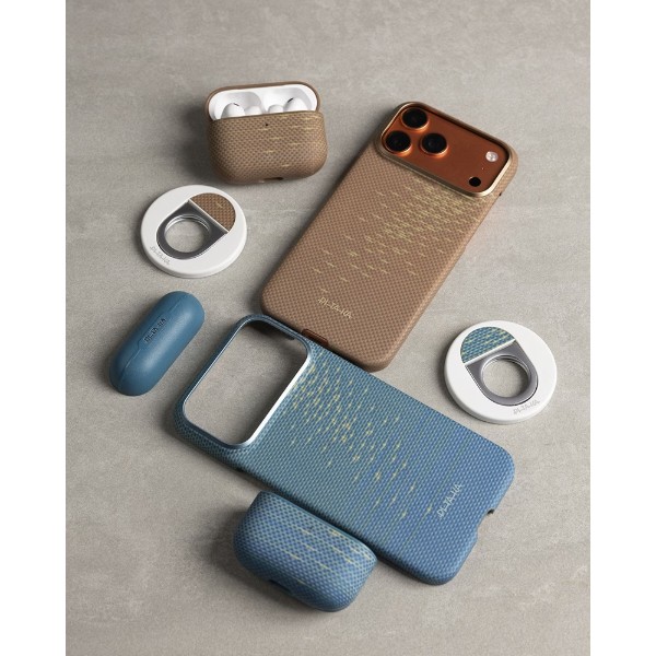 Фото - Чохол для навушників Pitaka Aramid Fiber Magnetic Case Golden Glint for Airpods Pro 3rd Gen (APM2504)
